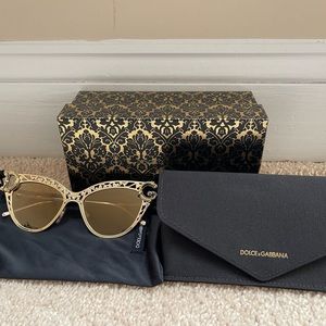 Brand New without Tags Dolce & Gabbana gold cat eye sunglasses